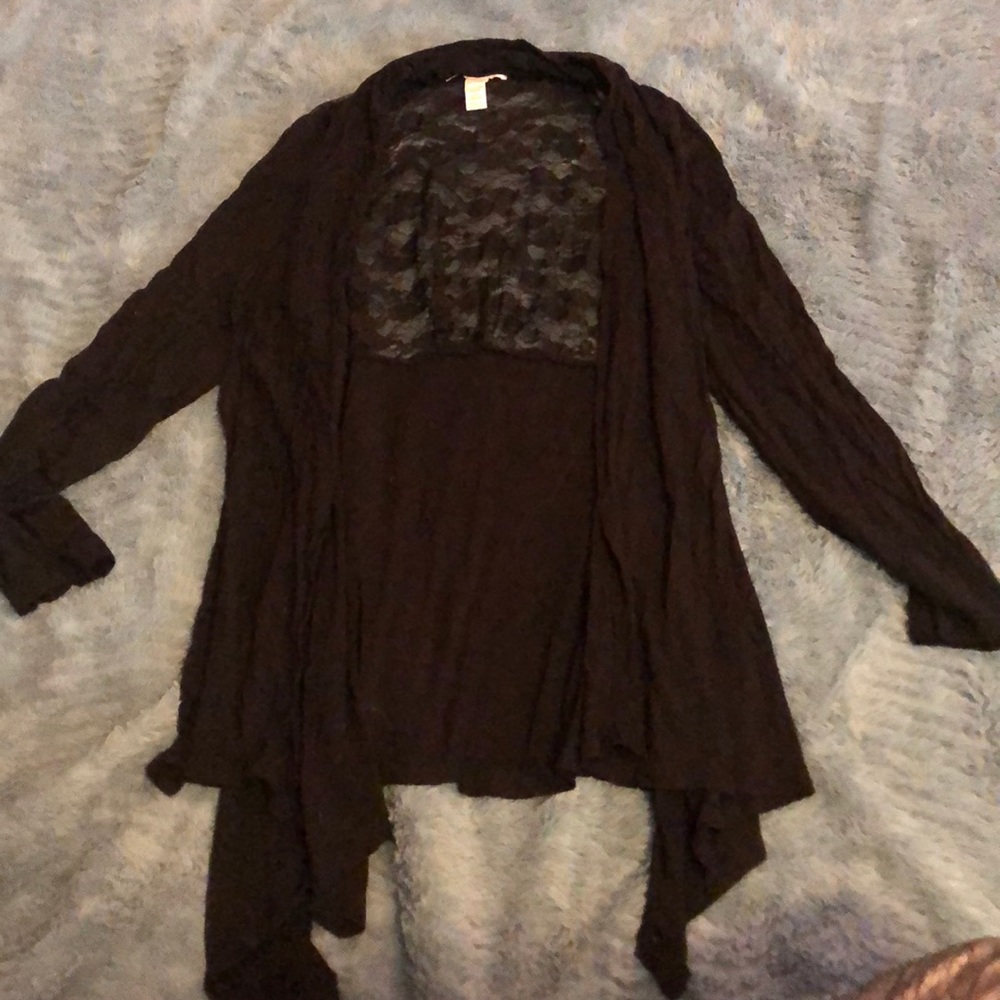 Black Sweater with Lace Backing